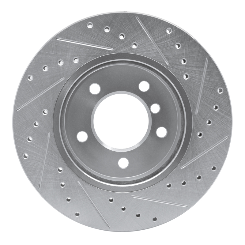 BMW 325CI Brake Rotor (1) - Front Left - R1 Concepts - Drilled & Slotted - Silver - `99-`08